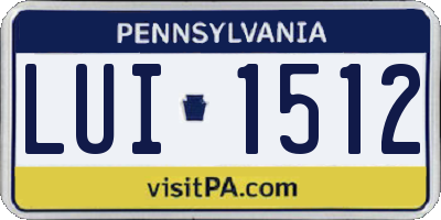 PA license plate LUI1512