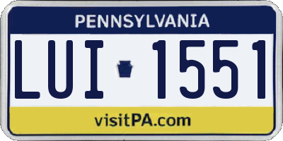 PA license plate LUI1551