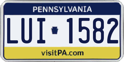 PA license plate LUI1582