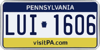 PA license plate LUI1606