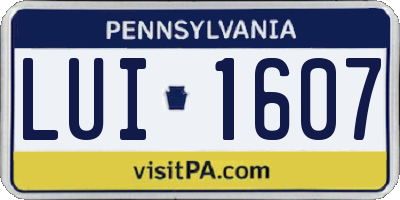 PA license plate LUI1607