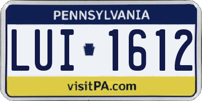 PA license plate LUI1612