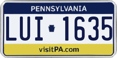 PA license plate LUI1635
