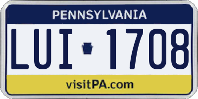 PA license plate LUI1708