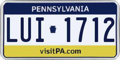 PA license plate LUI1712