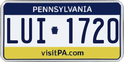 PA license plate LUI1720