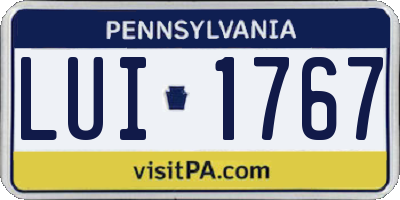 PA license plate LUI1767