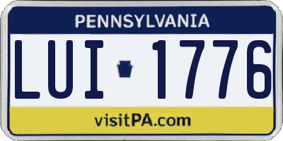 PA license plate LUI1776