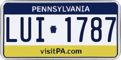 PA license plate LUI1787