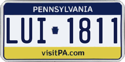 PA license plate LUI1811