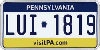 PA license plate LUI1819