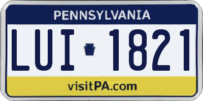 PA license plate LUI1821