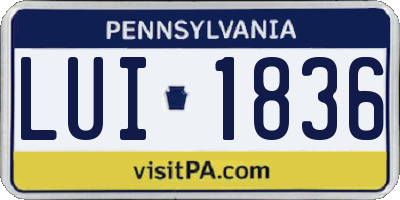 PA license plate LUI1836