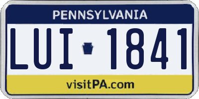 PA license plate LUI1841