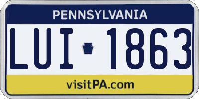 PA license plate LUI1863