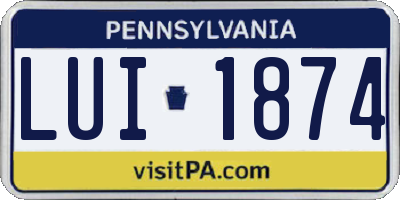 PA license plate LUI1874