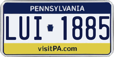 PA license plate LUI1885