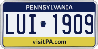PA license plate LUI1909