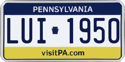 PA license plate LUI1950