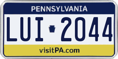 PA license plate LUI2044