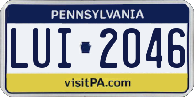 PA license plate LUI2046