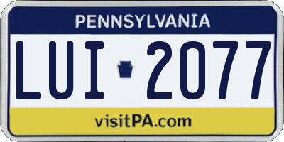 PA license plate LUI2077