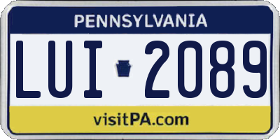 PA license plate LUI2089
