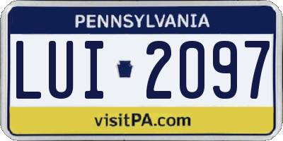 PA license plate LUI2097