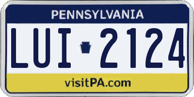PA license plate LUI2124