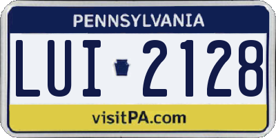 PA license plate LUI2128