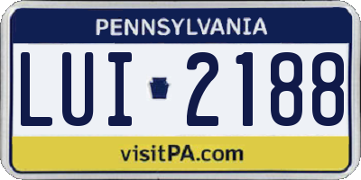 PA license plate LUI2188