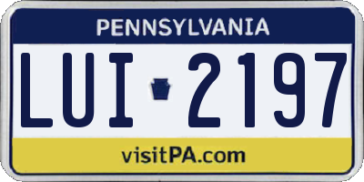 PA license plate LUI2197