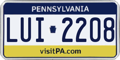 PA license plate LUI2208