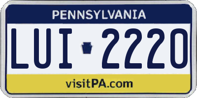 PA license plate LUI2220