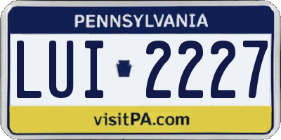 PA license plate LUI2227
