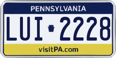 PA license plate LUI2228