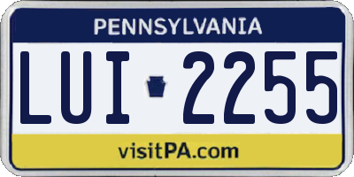 PA license plate LUI2255