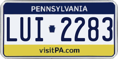 PA license plate LUI2283