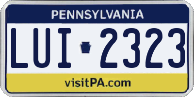 PA license plate LUI2323