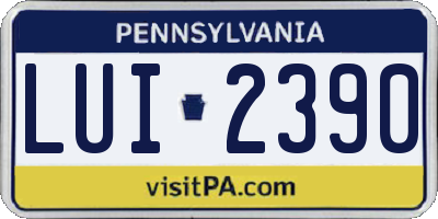 PA license plate LUI2390