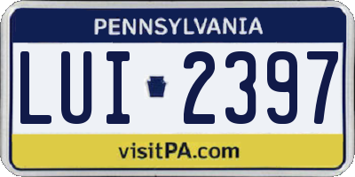 PA license plate LUI2397