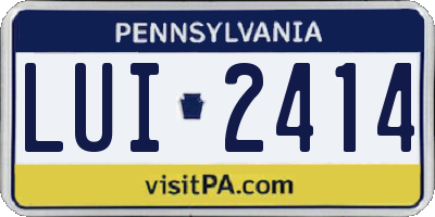 PA license plate LUI2414