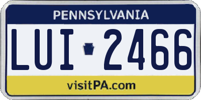 PA license plate LUI2466
