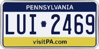 PA license plate LUI2469