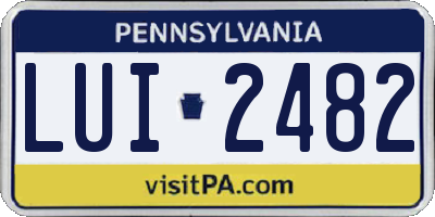 PA license plate LUI2482