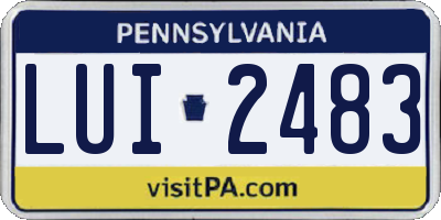 PA license plate LUI2483