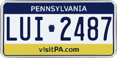 PA license plate LUI2487