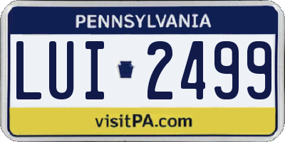 PA license plate LUI2499
