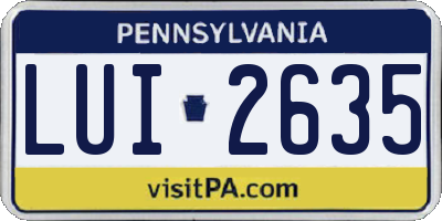 PA license plate LUI2635
