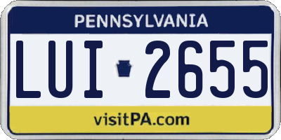 PA license plate LUI2655